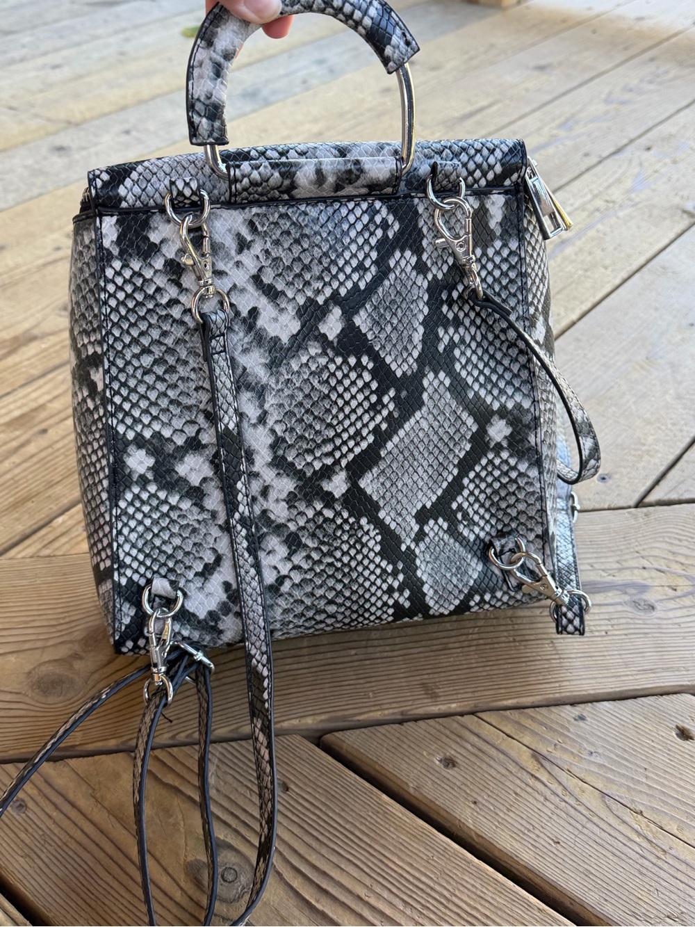 Also Snake-Print Mini Backpack/Purse - Picture 2 of 8